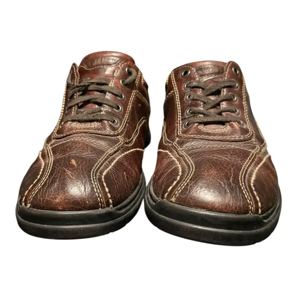 Johnston & Murphy Brown Leather Oxford Shoes Mens 9.5 Comfort Lace Up Dress